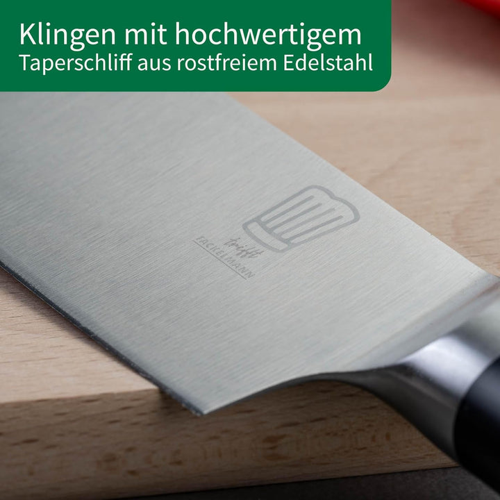 Chefkoch trifft Fackelmann Premium Messerblock aus FSC-zertifiziertem Holz – 6-teilig, mit Antirutsc