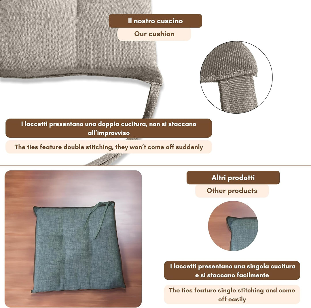Il Tuo Artigiano Design Set mit 4 oder 6 Kissen für Küchenstühle, hergestellt in Italien, Küchenstuh