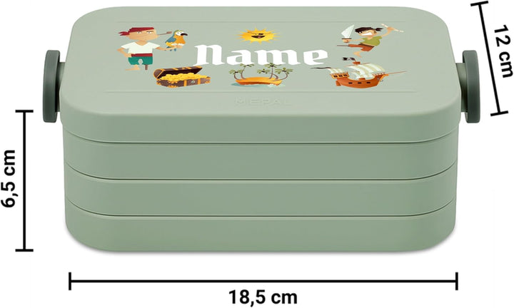 printplanet® Personalisierbare Brotdose „Layout Piraten“ – Lunchbox/Bento Box von Mepal – mit eigene