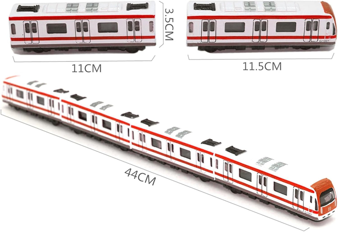 Zug Spielzeug, 4PCS Multi-Auto-Eisenbahnsatz,Legierung City Rail U-Bahn-Zugmodell,1/64 Skala Legieru