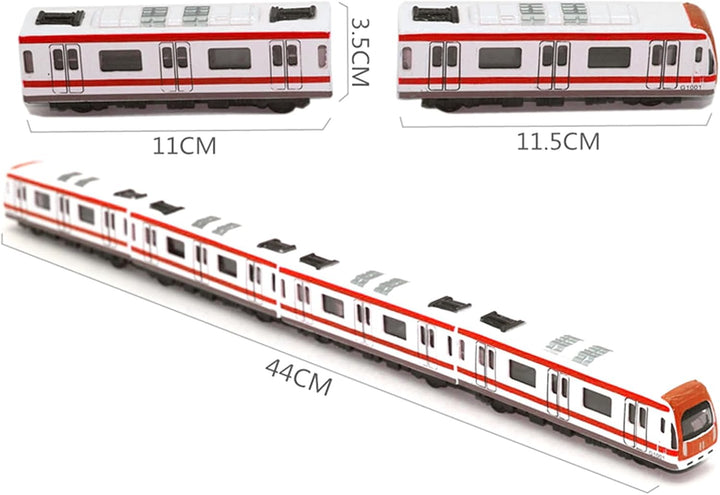 Zug Spielzeug, 4PCS Multi-Auto-Eisenbahnsatz,Legierung City Rail U-Bahn-Zugmodell,1/64 Skala Legieru