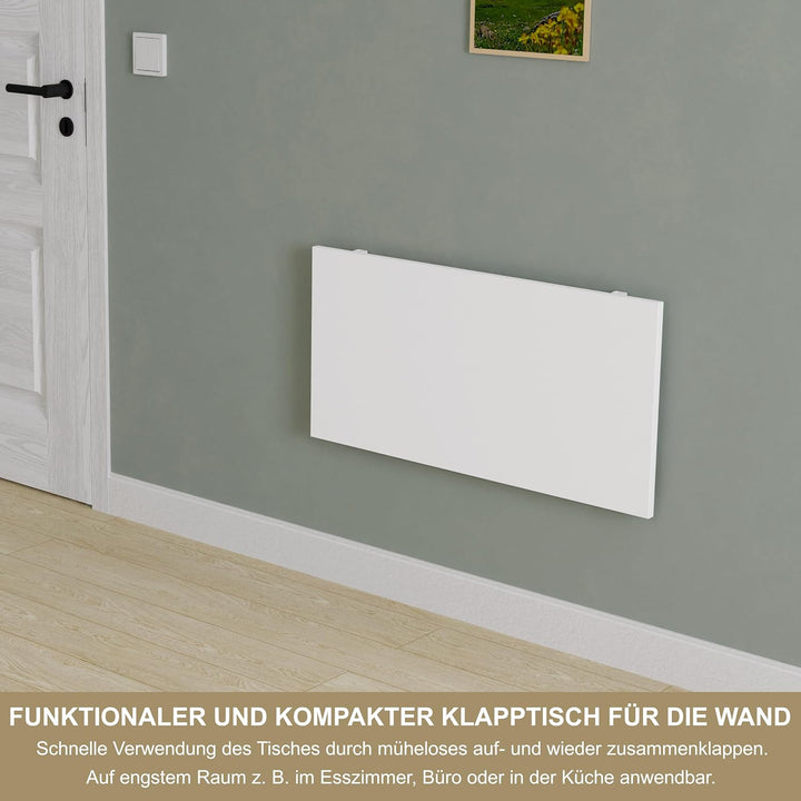 KDR Produktgestaltung Wandklapptisch Schreibtisch Tischplatte 80x40 cm in Weiss Klapptisch Esstisch