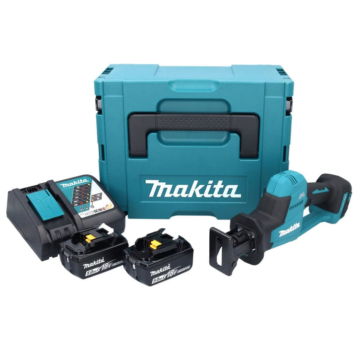 Makita DJR 189 RTJ Akku Reciprosäge Säbelsäge 18 V Brushless + 2x Akku 5,0 Ah + Ladegerät + Makpac