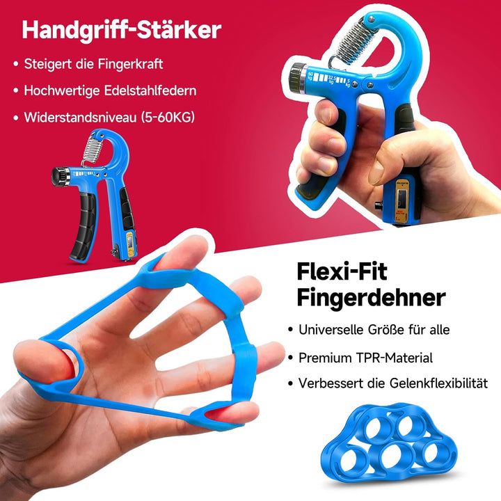 FitBeast Handtrainer Trainingsset (5-teilig), 2 Unterarmgriff Einstellbare Widerstand Handgreifer, F