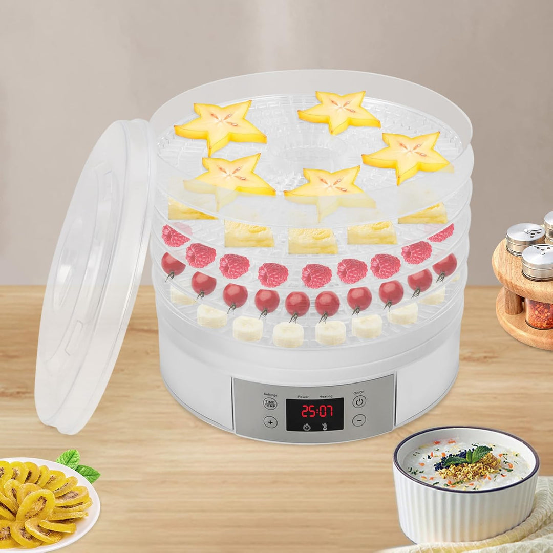 HarBin-Star Dürrautomaten, Food Dehydrator mit 5 stapelbaren und herausnehmbaren Tabletts, Einstellb