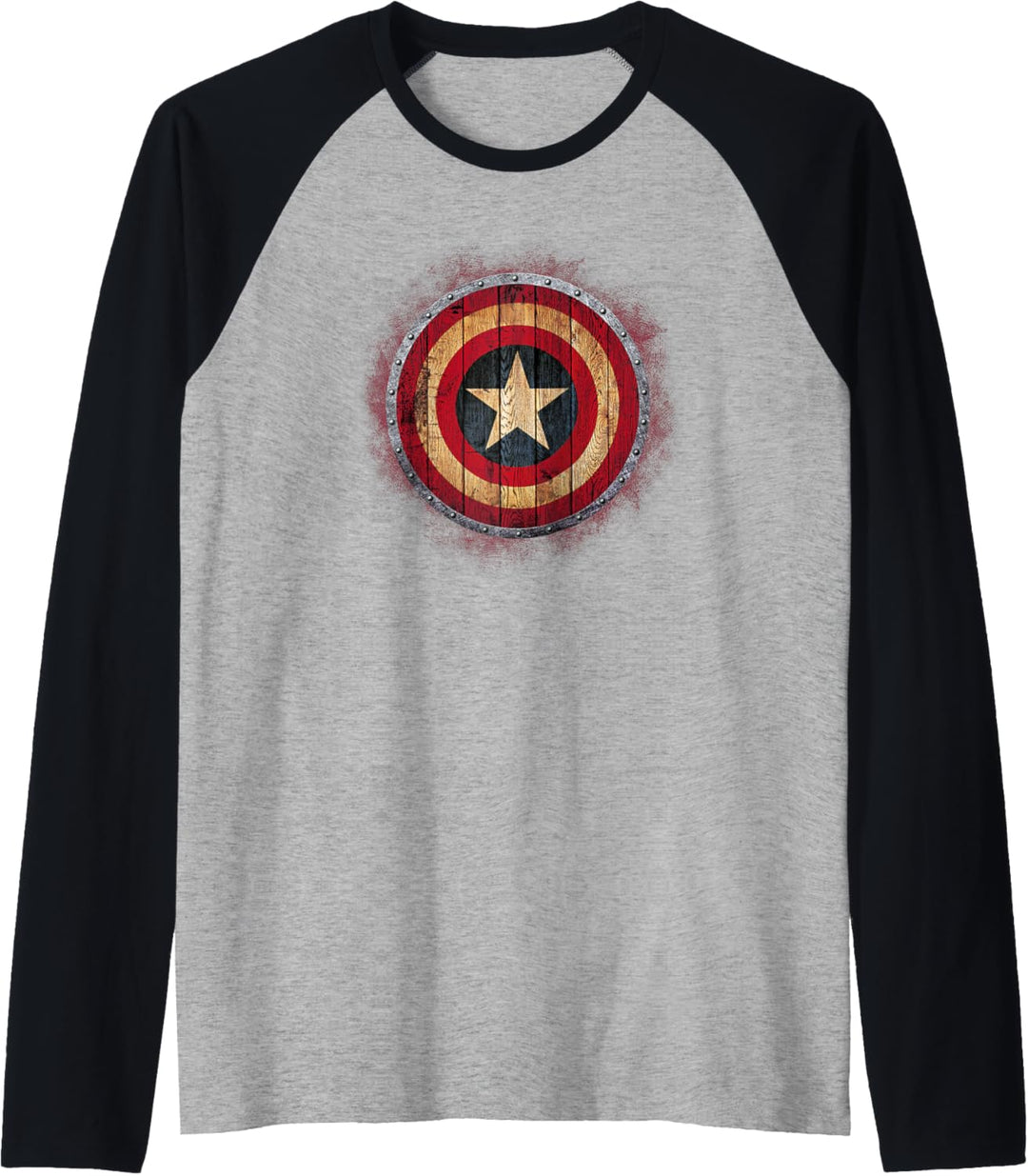 Marvel Comics Captain America Avenger Wood Painted Shield Raglan