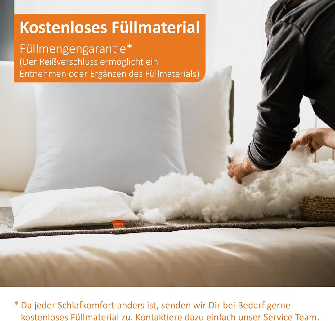 sleepling 192807 Bettwaren Set | Kopfkissen 80 x 80 cm + Winter Bettdecke 135 x 200 cm | warme Winte