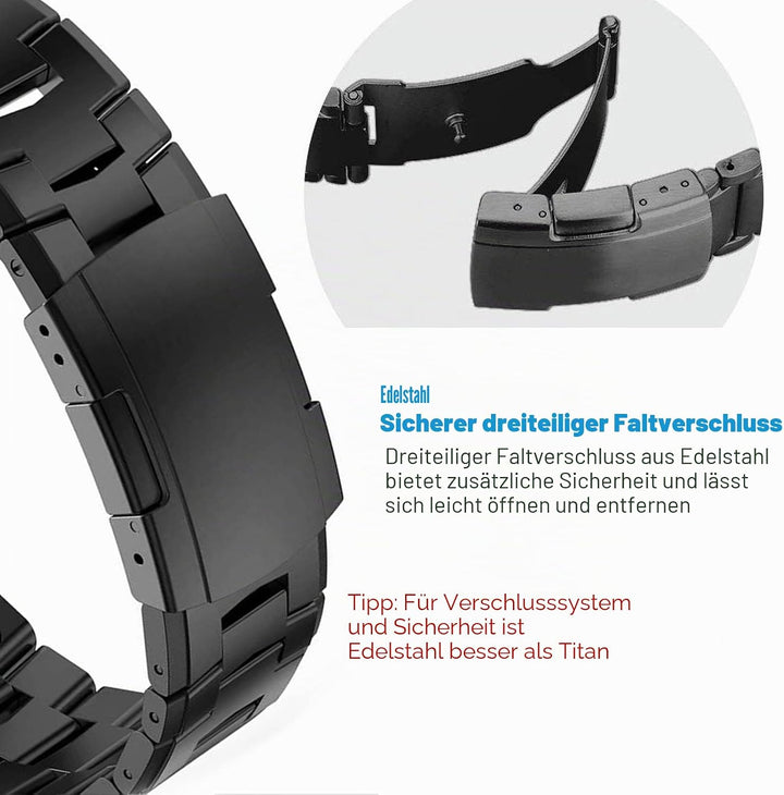 YOOSIDE Titan Stahl Armband für Fenix 7/ EPIX 2/ Fenix 6 / Fenix 5, QuickFit 22mm Verstellbares Meta