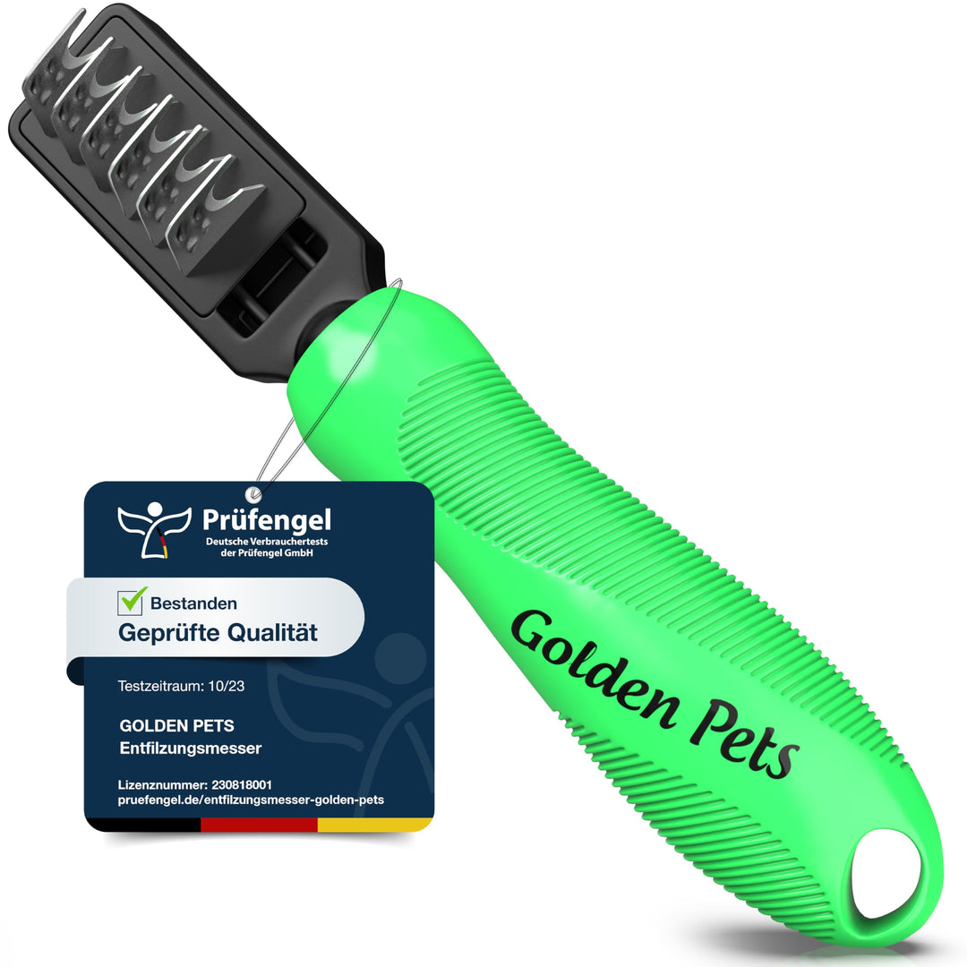 Golden Pets Entfilzungsmesser Entfernt Knoten und Verfilzungen kurz bis langhaar Fell geeignet Klein