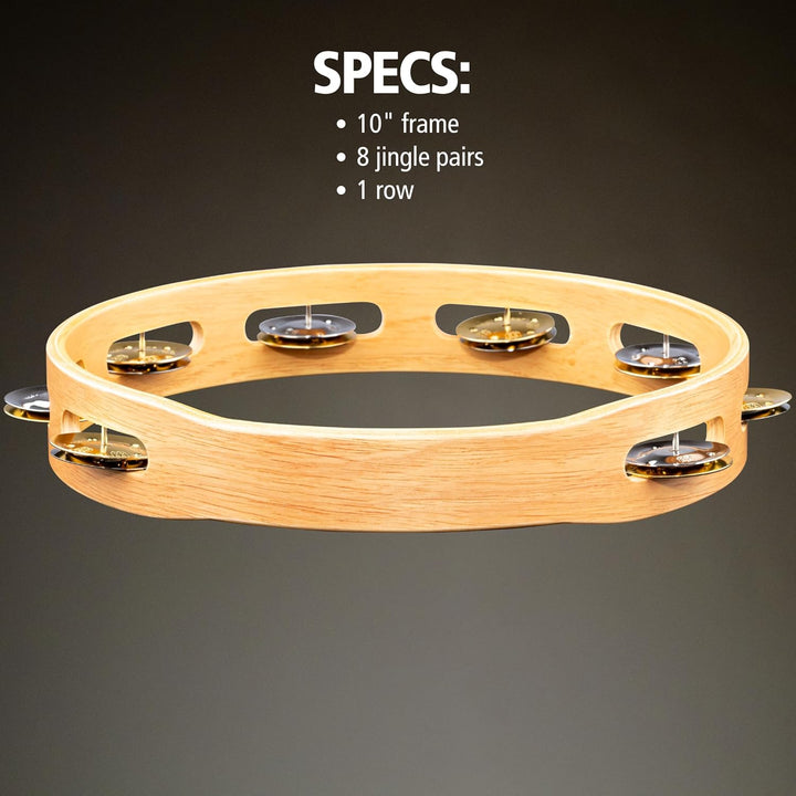 Meinl Percussion TA1M-SNT Recording-Combo Wood Tambourine (1-reihig), 25,40 cm (10 Zoll) Durchmesser