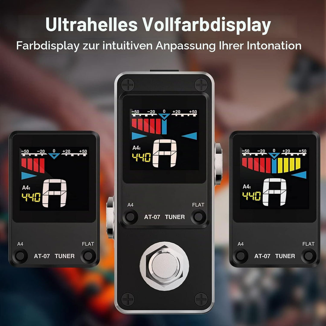 Stimmgerät-Pedal, LEKATO Chromatisches Stimmgerät-Pedal mit zwei Modi für Gitarre und Bass - Mini St