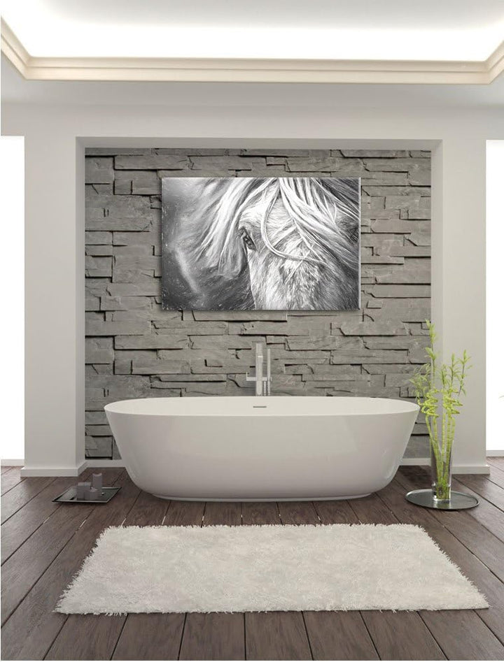 Pixxprint Islandpony in den Westfjorden als Leinwandbild/Grösse: 100x70 / Wandbild/Kunstdruck/fertig