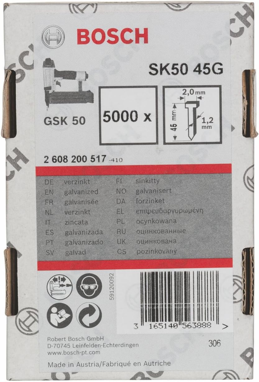 Bosch 5000x Stauchkopfnagel, 1.2/18g (45 mm, Kompatibel mit GNH 18V-50 M Professional, Zubehör für N