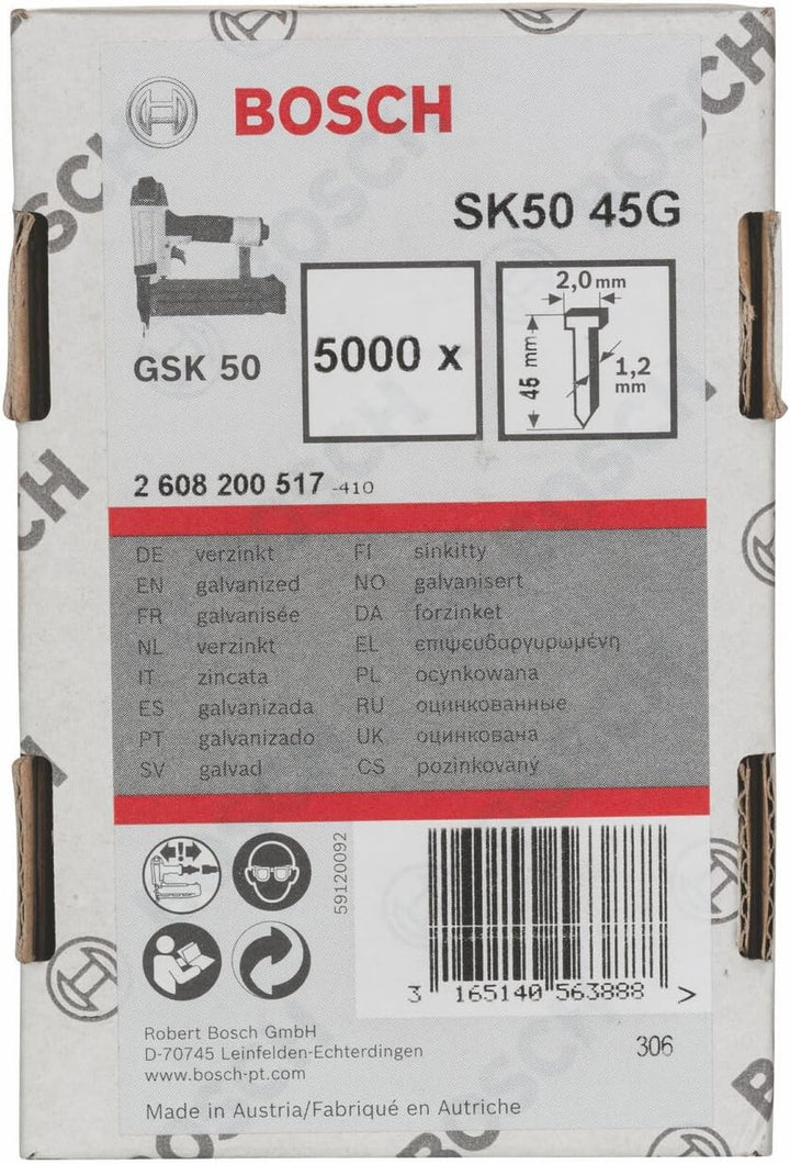 Bosch 5000x Stauchkopfnagel, 1.2/18g (45 mm, Kompatibel mit GNH 18V-50 M Professional, Zubehör für N