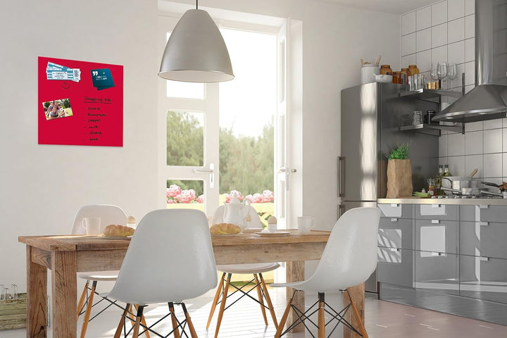 Be!Board B1102 Glas-Magnettafel rot, 45 x 45 cm, Memoboard magnetisch rot 45 x 45 cm, rot 45 x 45 cm
