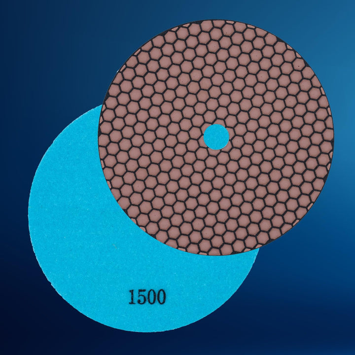 Profi Diamant-Schleifpads Spar-Set für Trockenschliff von EDW, Ø100 mm, Körnung: 1500 + 3000 + Polie