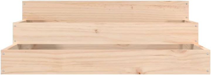 FIRBNUS Pflanzkübel Braun 78x78x27 cm Massivholz Kiefer Blumenkasten Treppenstufen-Design Gartenpfla