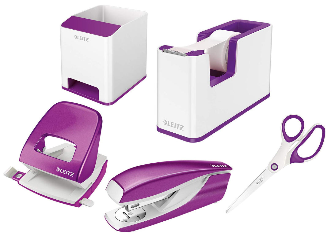 Leitz Wow Schreibtisch Accessoires (Komplett - Set, Weiss/Schwarz) (Metallic Violett) Komplett - Set