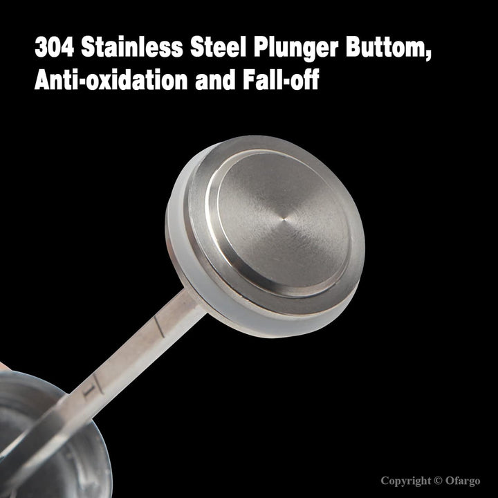 OFG Fleischspritze aus 304-Edelstahl, mit 4 Marinadennadeln für Holzkohlegrill, 60 ml Fassungsvermög