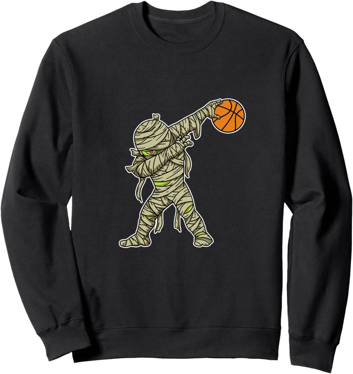 Dabbing Mumie Basketball Lustiges Halloween Kostüm Sweatshirt