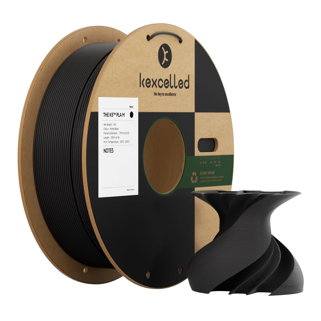 kexcelled Matte PLA Filament 1,75 mm +/- 0,03 mm, Glanzfreie Farbe, Matt Textur, 3D Drucker Filament