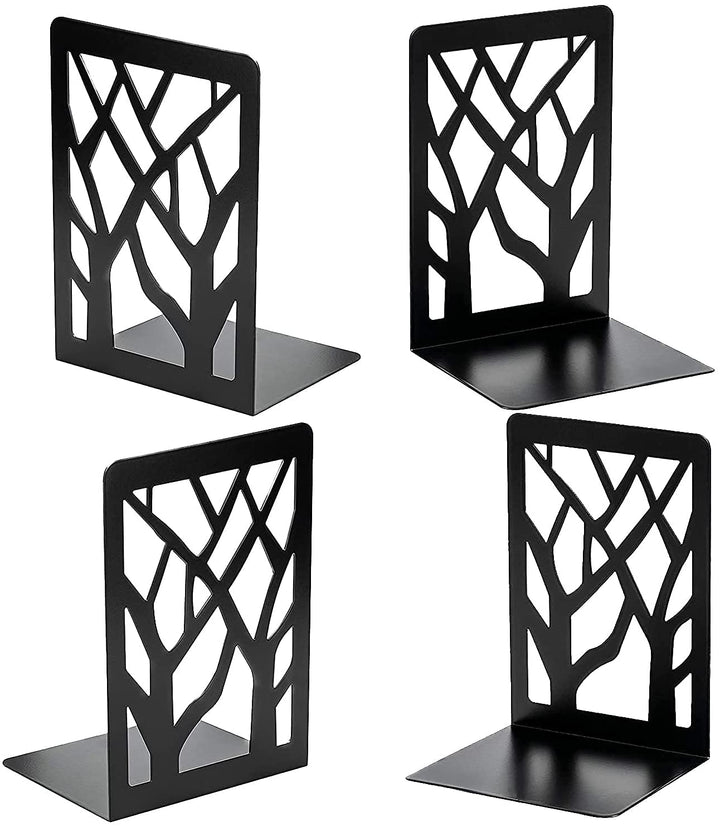MSDADA Buchstütze, 2 Paar Buchstützen Buchständer CD Kinder Metall Bücher Halter für Regal Ordnerhal