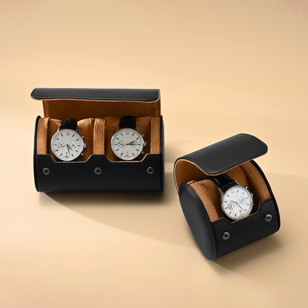 Oirlv Luxus Pu Leder 2 Schlitze Uhrenrolle Reiseetui Aufbewahrungsetui Für Geschenkbox Weihnachten J