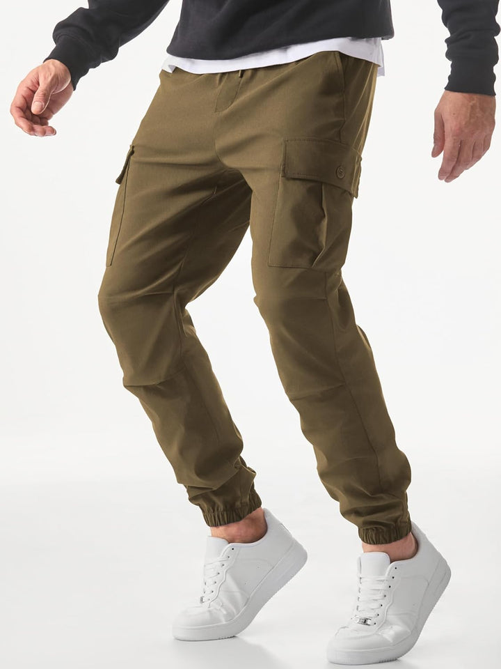 JMIERR Cargohose Herren Lang Jogger Sporthose Elastischer Taille mit Kordelzug Sweatpants Herren mit