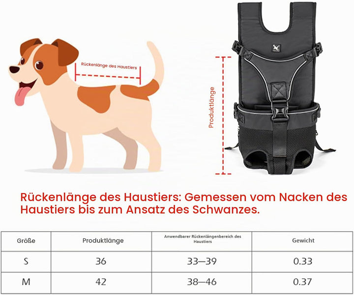 Haustiertrage Rucksack, Wasserdichter, Verstellbarer Hunde Frontträger für Reisen mit Mittelgrossen