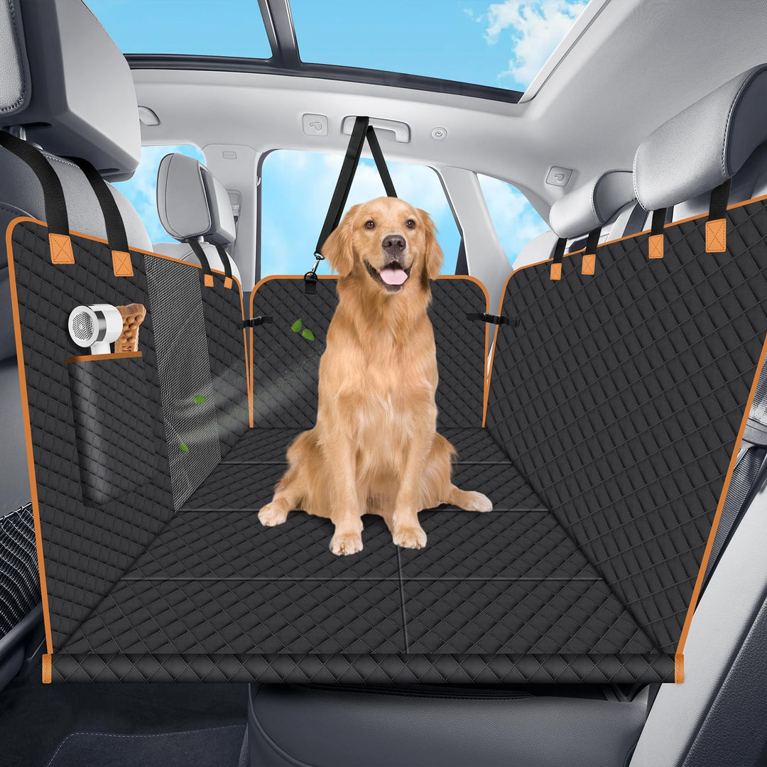 Hundedecke Auto Rückbank Fester Boden - 4 Stabile Platten Hundedecke Rücksitzbank mit Harter Unterse