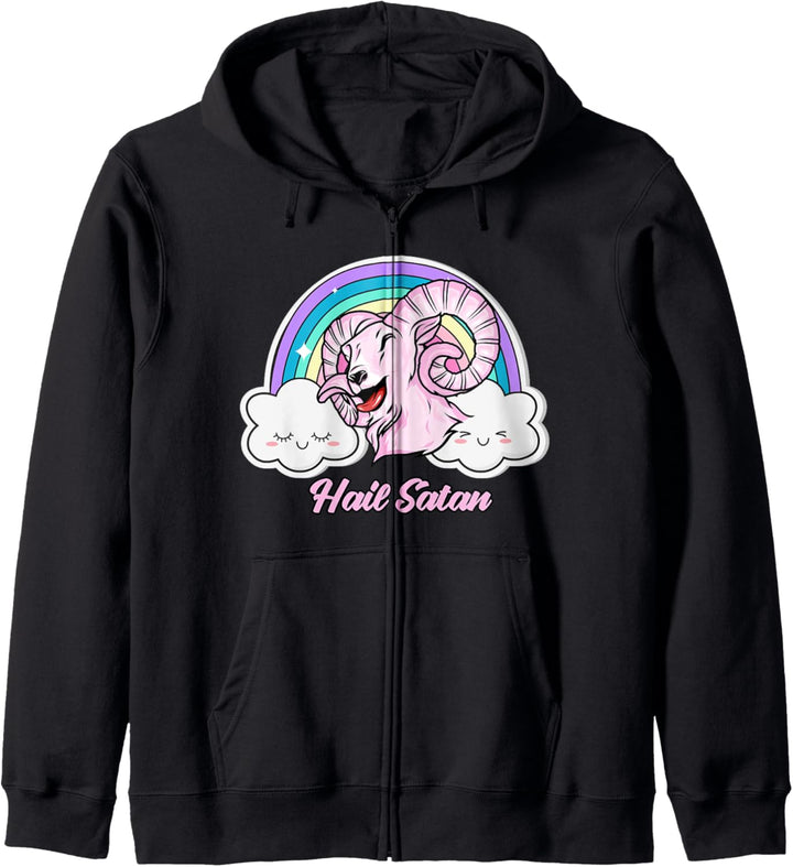 "Hail Satan" Emo/Goth/Grunge Clothing - Not Today Jesus Kapuzenjacke