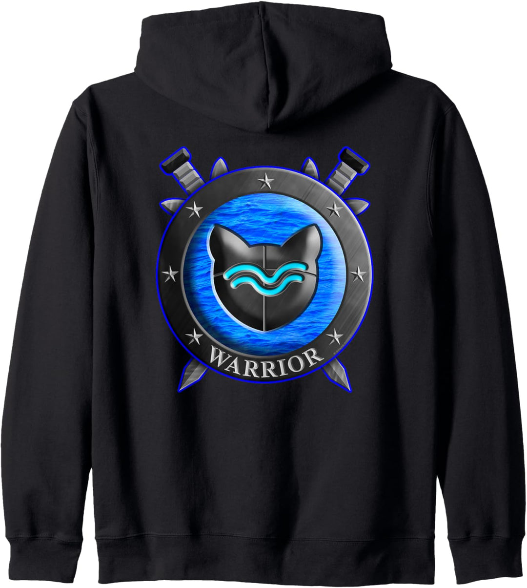 Cat Warrior Shield River Lustiges Geschenk für Kinder Kapuzenjacke