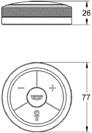 GROHE F-digital Puck - Fernbedienung für Wanne und Brause (langlebige Oberfläche, Mit Pause- und Spe