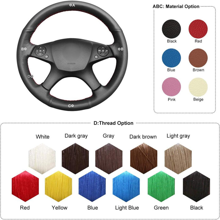 MEWANT Lenkradbezug für Benz W204 C-Klasse 2007-2010 C280 C230 C180 C260 C200 C300 Lenkradhülle aus