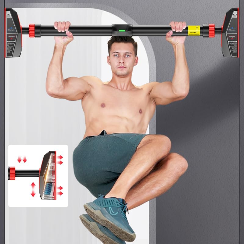 HAKENO Klimmzugstange für Türrahmen ohne Schrauben/Bohren, Pull Up Bar Tragkraft bis 200 Kg, Recksta