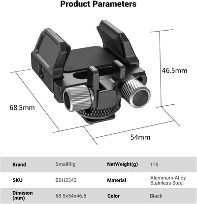SMALLRIG SSD Mount Bracket SSD Holder für Samsung T5 SSD, SanDisk SSD, SanDisk SSD T5, für SMALLRIG