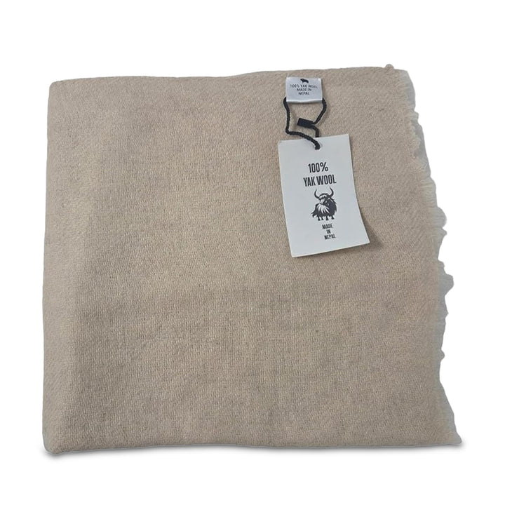 Schal aus 100 % Yakwolle, Stola Beige, Beige