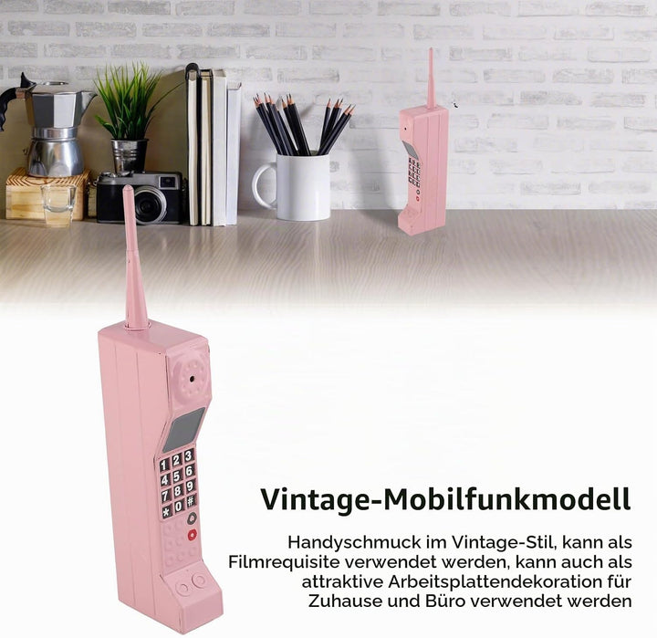 Fockety Retro-Handy, 80er 90er Altmodisches Tragbares Backstein-Ornament, Simulation, Fotografische