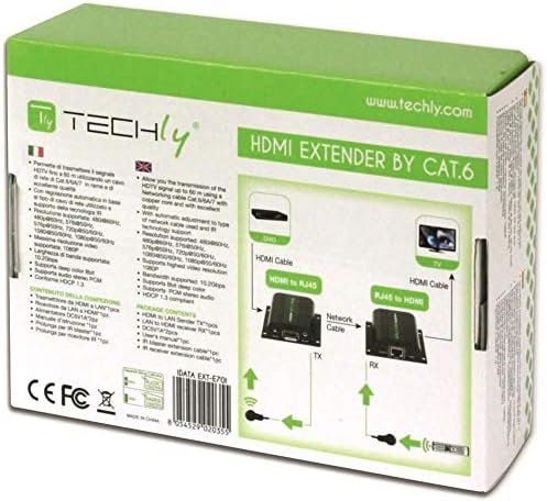 Techly IDATA-EXT-E70I HDMI Extender mit IR, 60m Schwarz