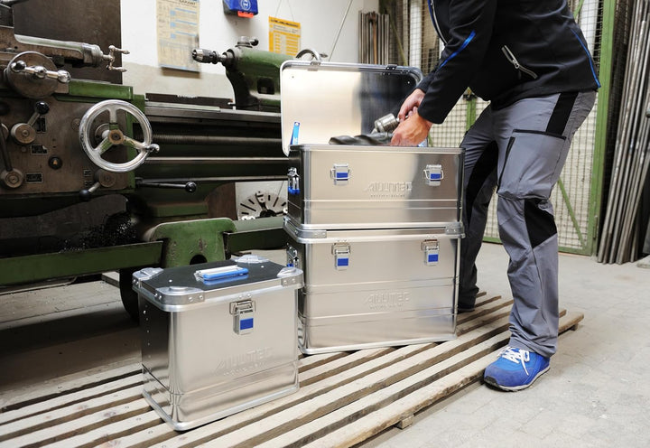 ALUTEC Aluminiumbox INDUSTRY 60 (Inhalt 60 l, Innenmasse (LxBxH) 550 X 350 X 315 mm, staub-/spritzwa