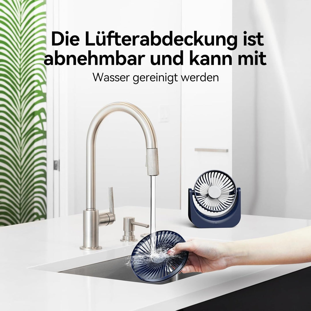 VOXON USB Tischventilator, Mini Ventilator mit 5 Geschwindigkeiten, Ventilator Leise, Usb Fan Klein