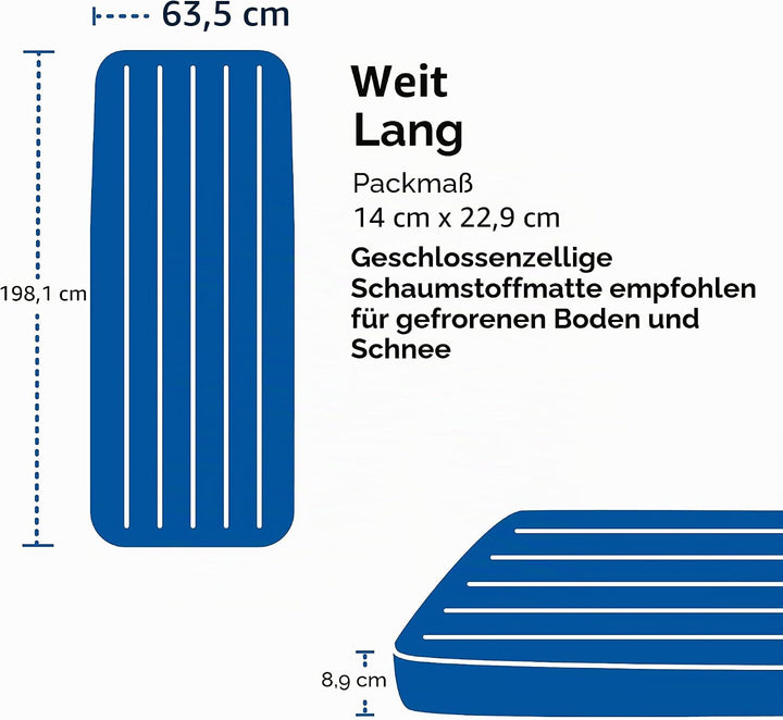 BIG AGNES Divide Insulated | leichte, kompakte 3-Jahreszeiten-Luftkammer-Isomatte | breit lang | War