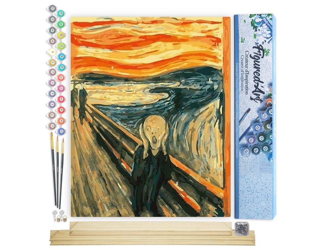 Figured'Art Malen Nach Zahlen Erwachsene Mit Rahmen Der Schrei - Paint by Numbers Basteln DIY Bastel