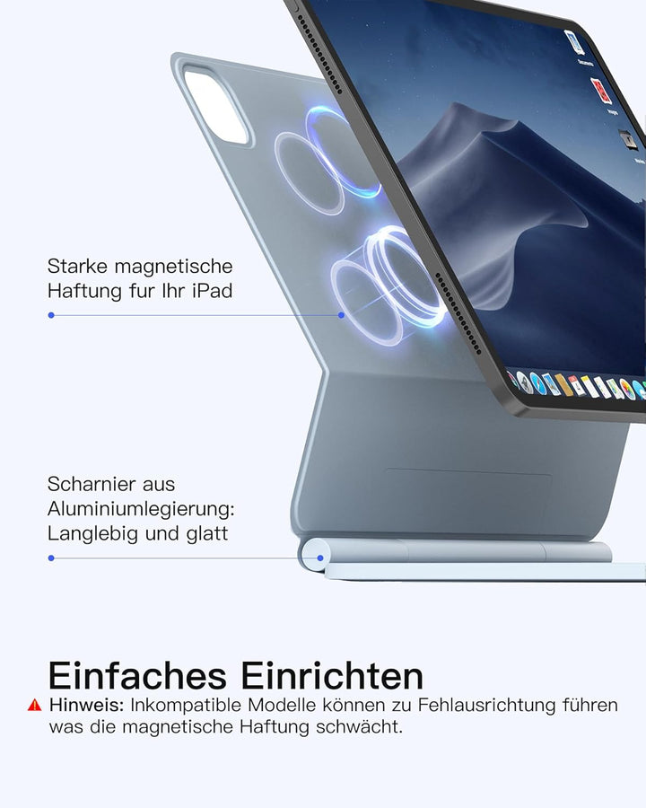 Inateck NeoMagic Magnetische Tastatur Hülle für iPad 10 Generation 10,9 Zoll,11 Generation 2025 A16