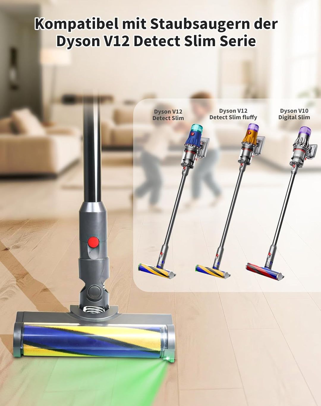 LED Bürste Bodendüse für Dyson V12 Detect Slim Ersatzteile Ersatzbürste Staubsauger Softwalze Zubehö