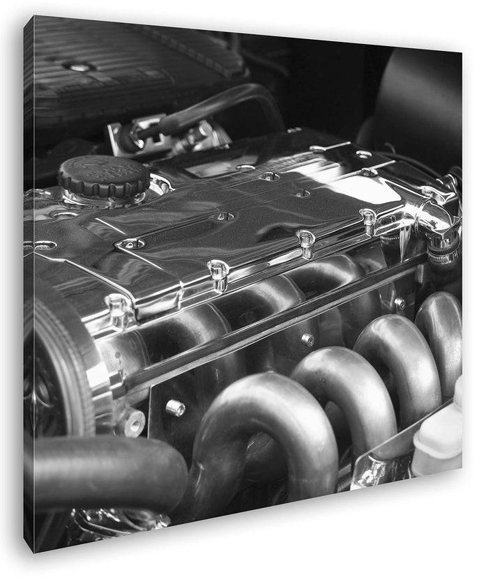 deyoli Motorblock Format: 70x70 Effekt: Schwarz&Weiss als Leinwandbild, Motiv fertig gerahmt auf Ech