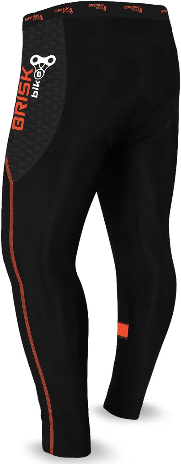 Brisk Bike Fahrradhose lang Herren Fahrradhose gepolstert Fahrradhose Herren lang M Tall Orange/Blac