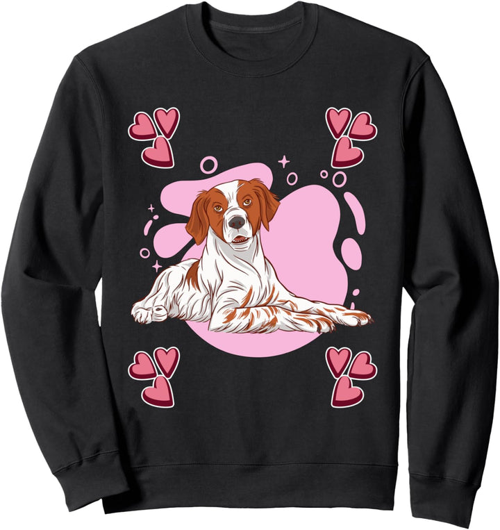Damen Epagneu Breton Zeichnung Mädchen Epagneu Breton Sweatshirt