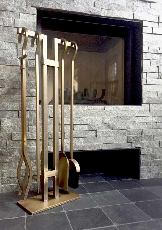 Pilgrim Home and Hearth Fireplace Tool Set, Burnished Brass 18086 Kaminbesteck Sinclair Messing brün