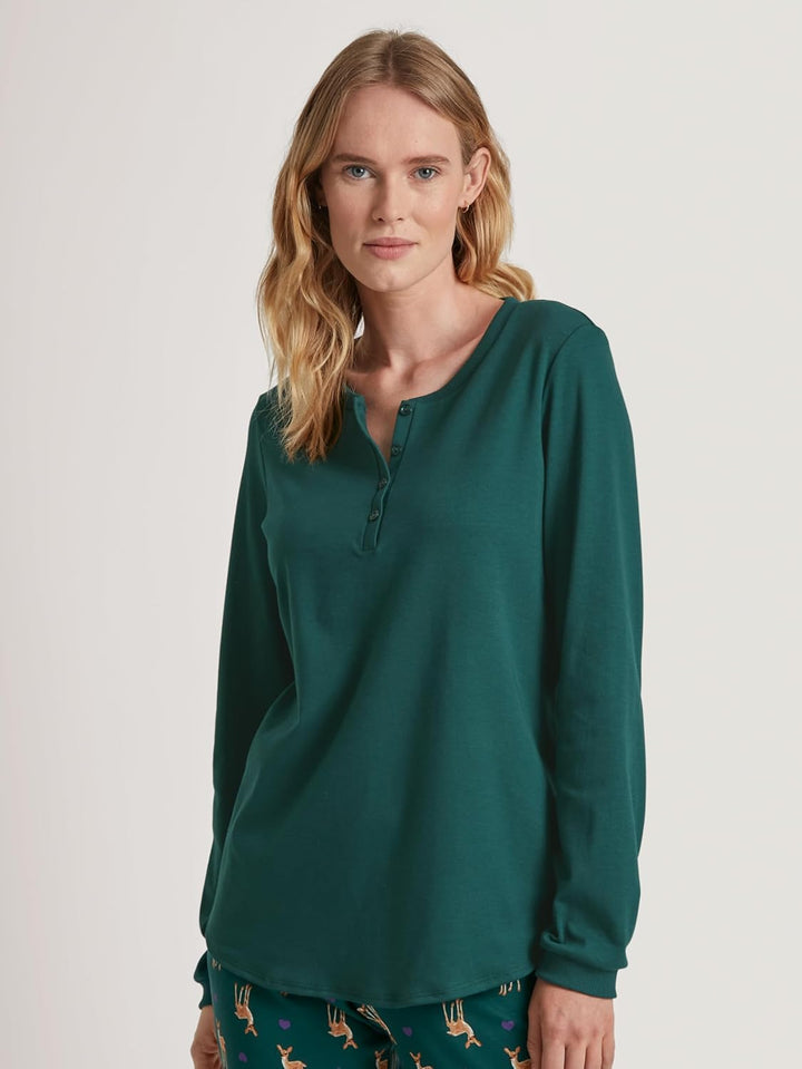 CALIDA Favourites Langarmshirt Damen, aus 100% Baumwolle 32-34 Ponterosa Pine, 32-34 Ponterosa Pine